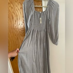 NWT Madewell Lucie Long Sleeve Midi Dress in wool gauze